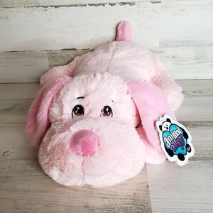 Animal Alley Toys R Us Pink Stuffed Animal Plush Puppy Dog Laying NWT CUTE!